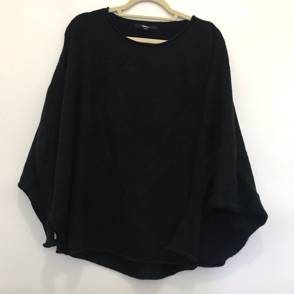 Quince Cashmere Black Oversized Crewneck Sweater/ Poncho Size L/XL